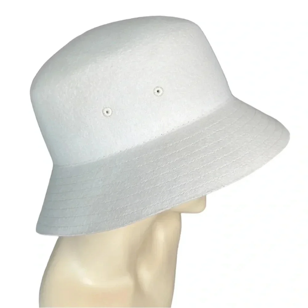 PHENIX Retro Wool Felt Cloche Style Hat in Ivory Chic Lady Neutral, Size OS‎